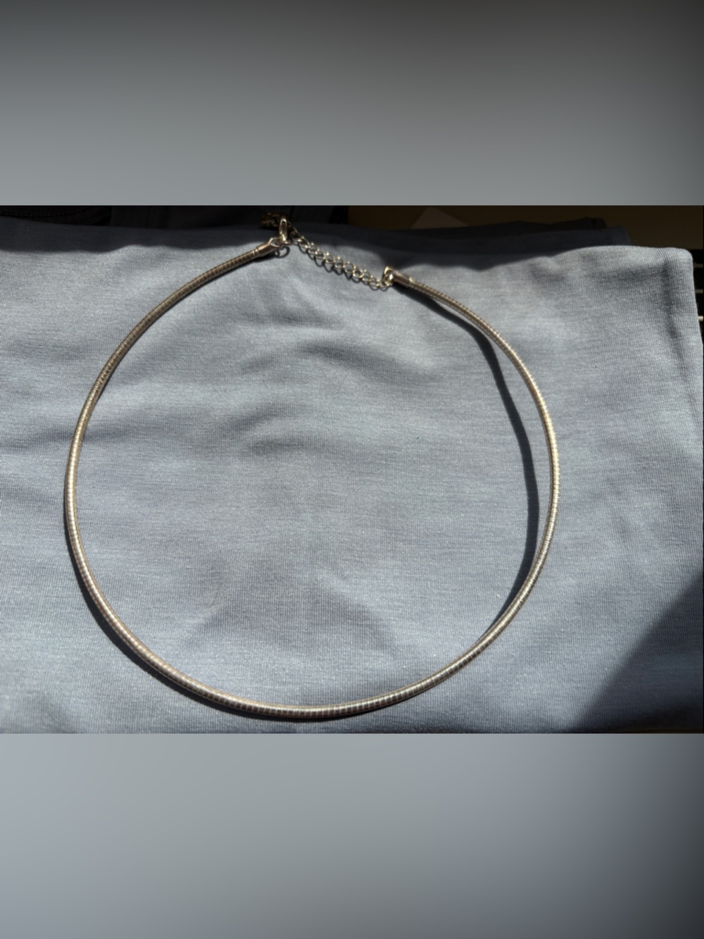 Classic Silver-Tone Snake Chain Choker Necklace